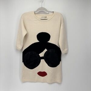 Alice + Olivia Stace Face Sweater Dress Small Mini Knit Stacey Bendet Tunic
